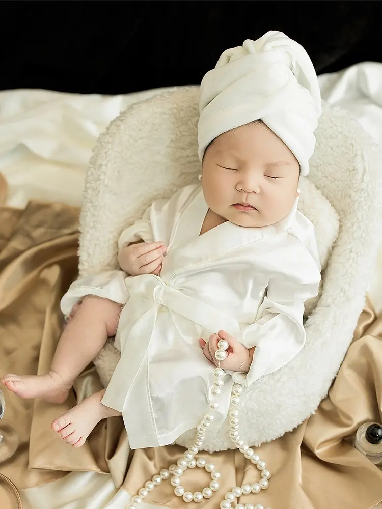 Bathrobe Wine Theme Set - Newborn Photography Props - Image 4